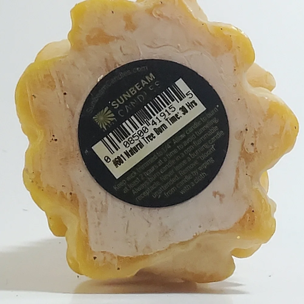CHRISTMAS TREE CANDLE In Natural Wax with 30 Hrs Burn Time by SUNBEAM Candle NEW